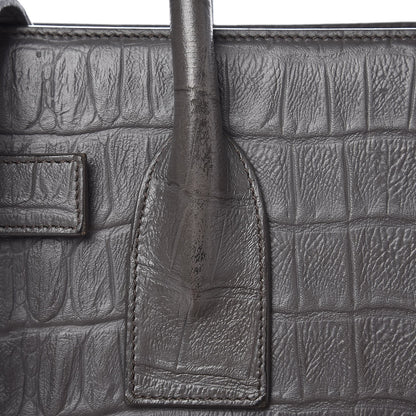 Saint Laurent Calfskin Crocodile Embossed Small Sac De Jour Earth 8 of 12