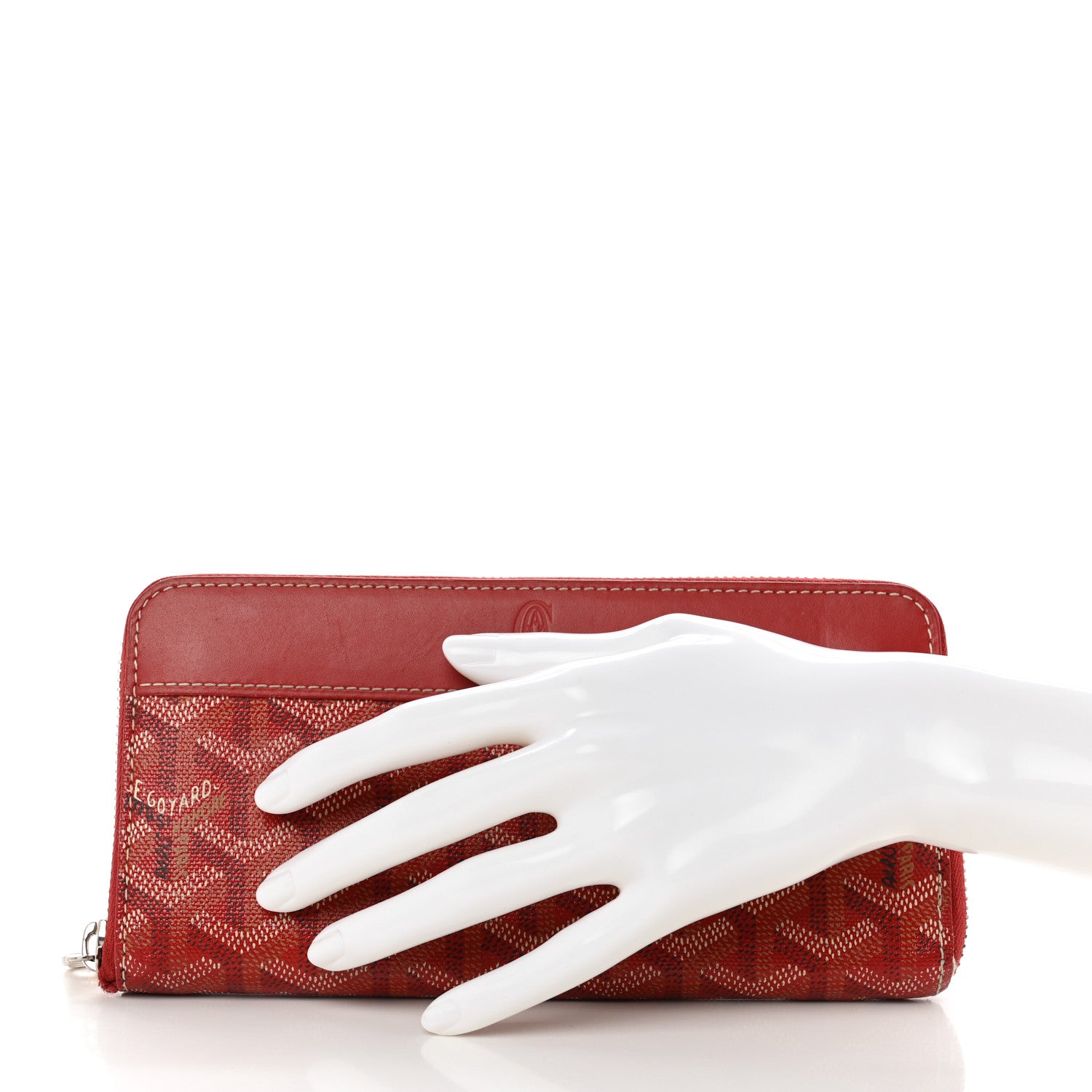 Goyard Goyardine Matignon Zip Around GM Wallet Red 2 of 8
