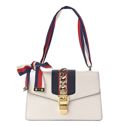 Gucci Calfskin Small Sylvie Shoulder Bag Off White 1 of 12
