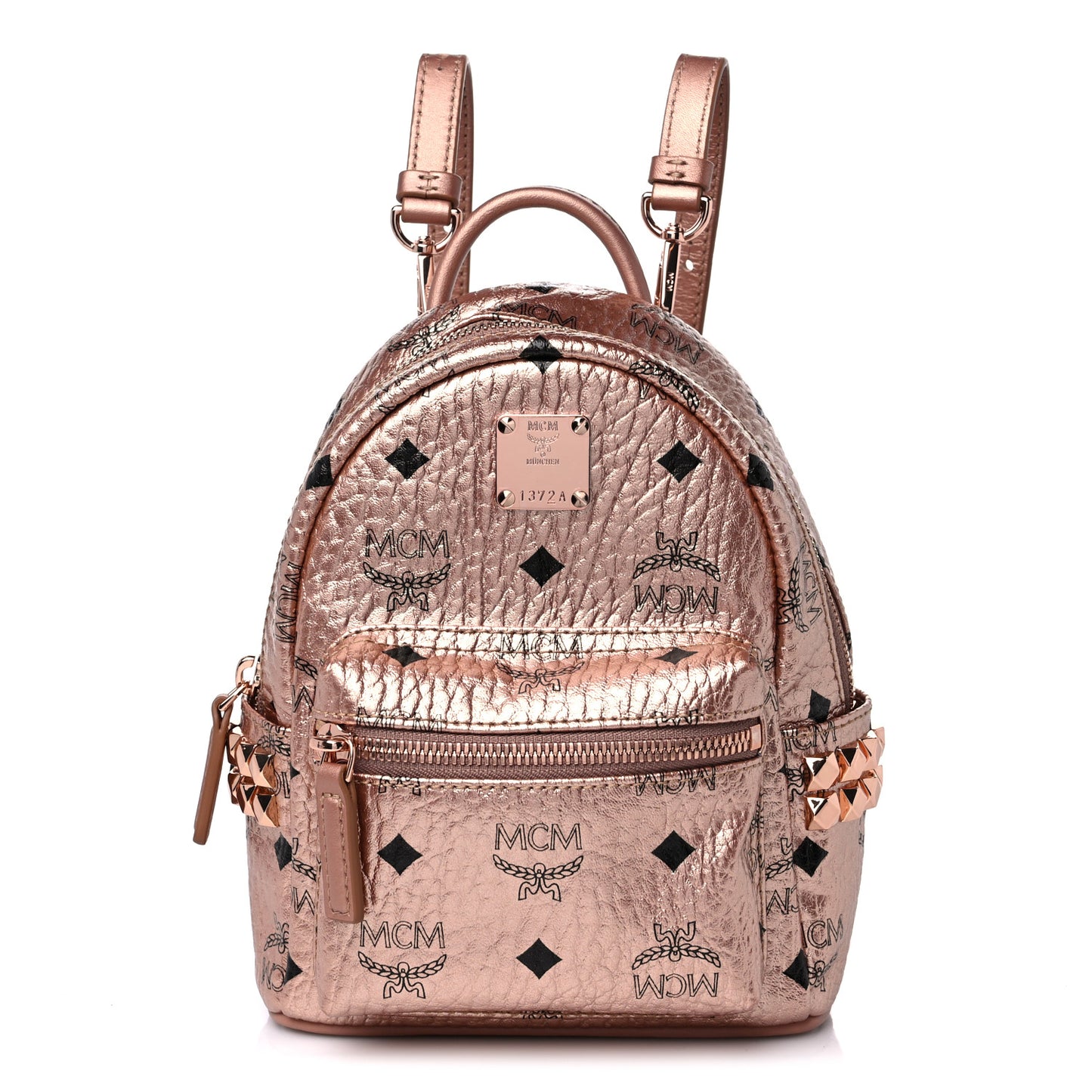 Metallic Visetos Studded X-Mini Bebe Boo Backpack Champagne Gold