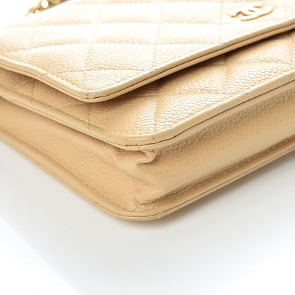 Chanel Caviar Quilted Wallet On Chain WOC Beige Clair 5 of 14