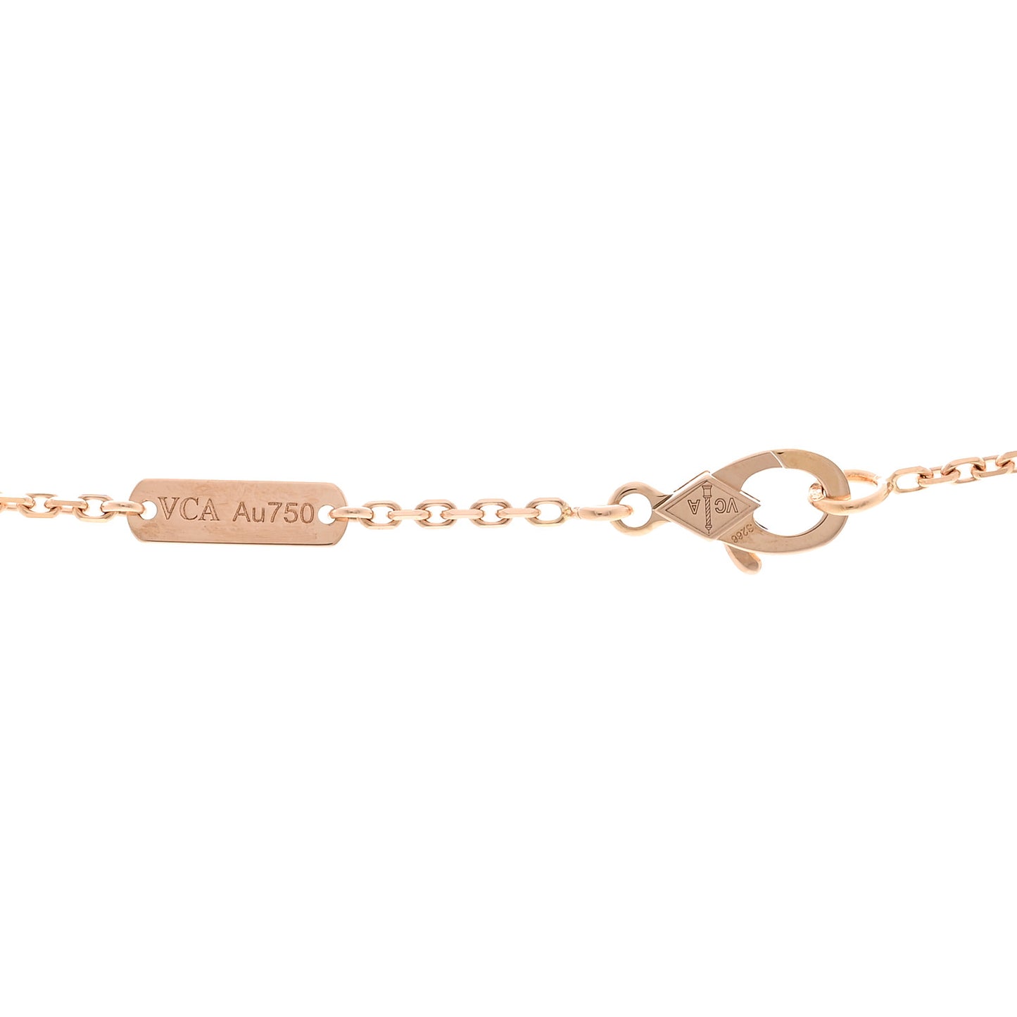 18K Rose Gold Diamond Silver Obsidian Vintage Alhambra Pendant Necklace