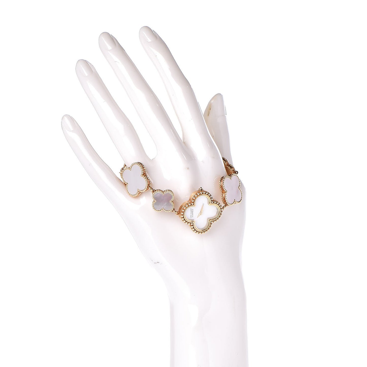18K Yellow Gold Mother of Pearl 26mm Alhambra Quartz Watch