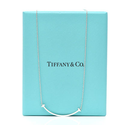 Tiffany Sterling Silver Small T Smile Pendant Necklace 6 of 6