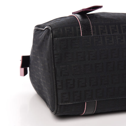 Fendi Zucchino Vitello Elite Enamel Small Forever Boston Black Rosa 10 of 12