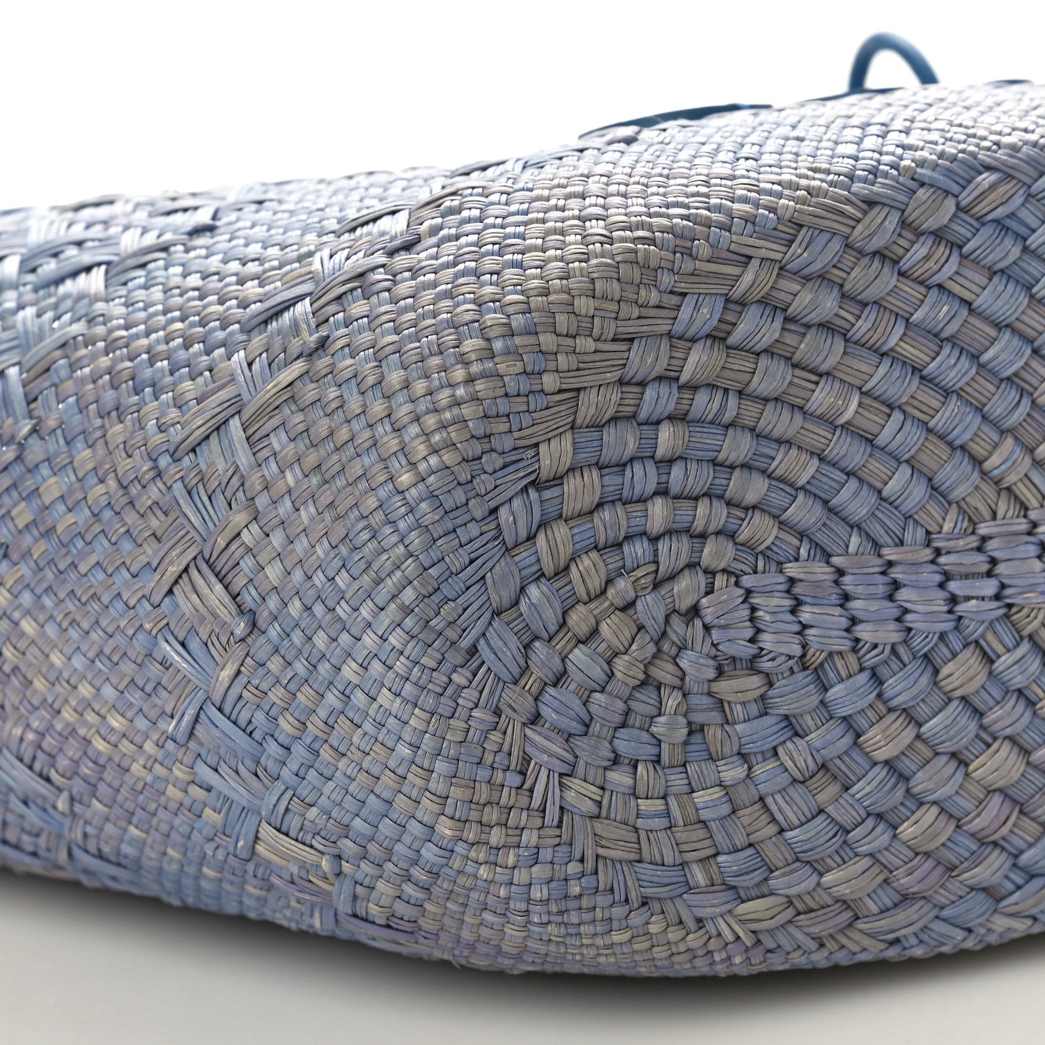 Loewe Iraca Palm Calfskin Anagram Medium Anagram Basket Bag Denim Blue 8 of 9