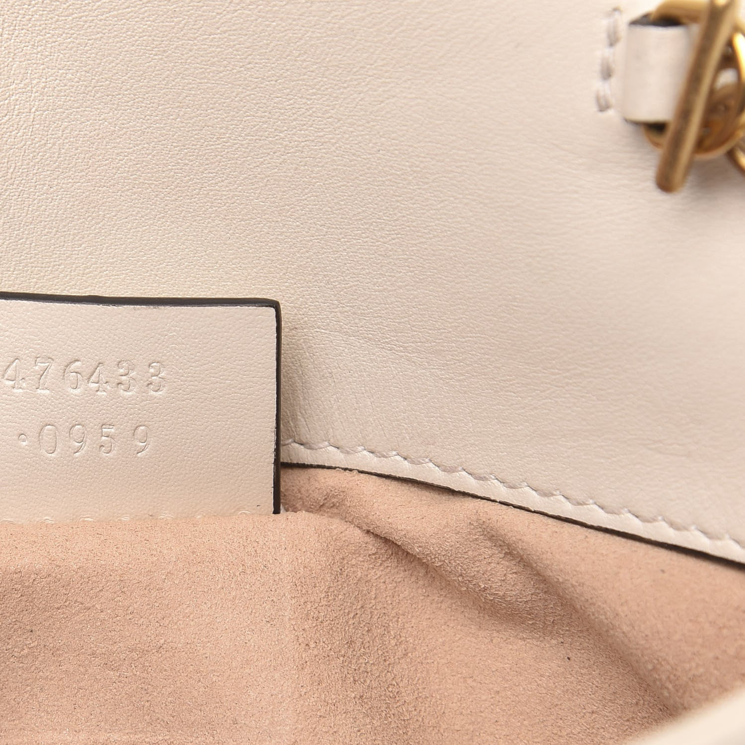 Gucci Calfskin Matelasse Super Mini GG Marmont Shoulder Bag White 7 of 17