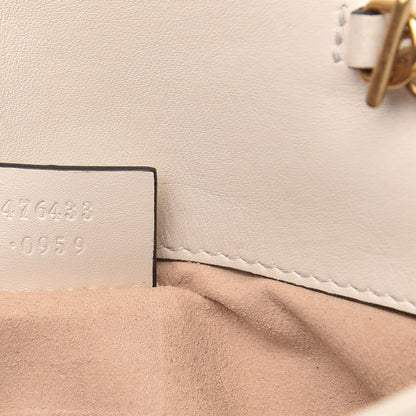 Gucci Calfskin Matelasse Super Mini GG Marmont Shoulder Bag White 7 of 17