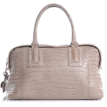 Bottega Veneta Soft Crocodile Bowler Beige 1 of 8
