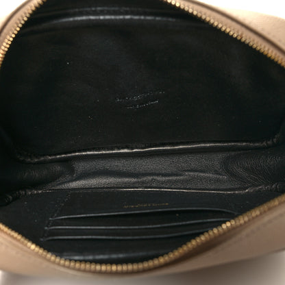 Saint Laurent Grain De Poudre Matelasse Monogram Mini Lou Camera Bag Dark Beige 5 of 11