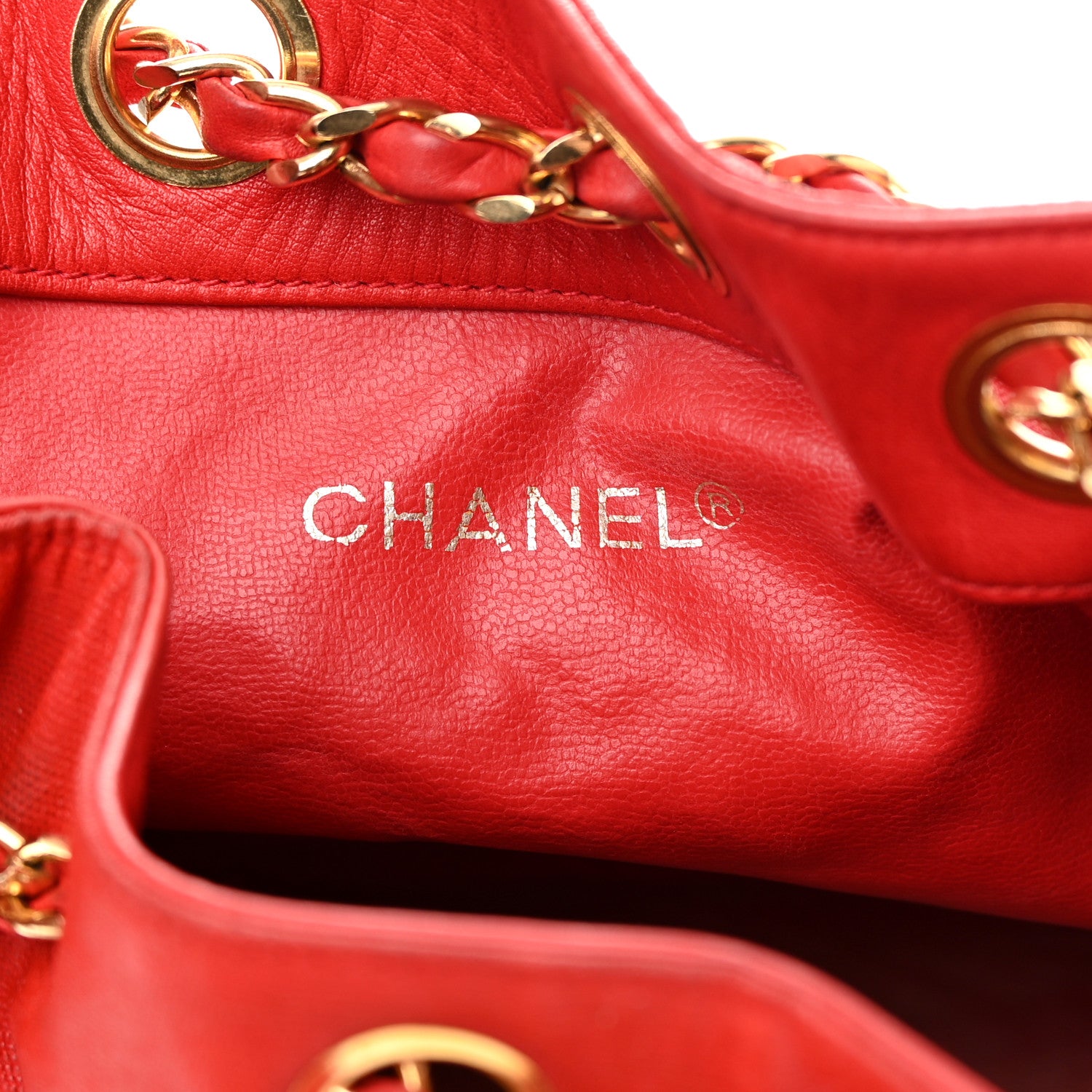 Chanel Lambskin CC Drawstring Shoulder Bag Red 6 of 20