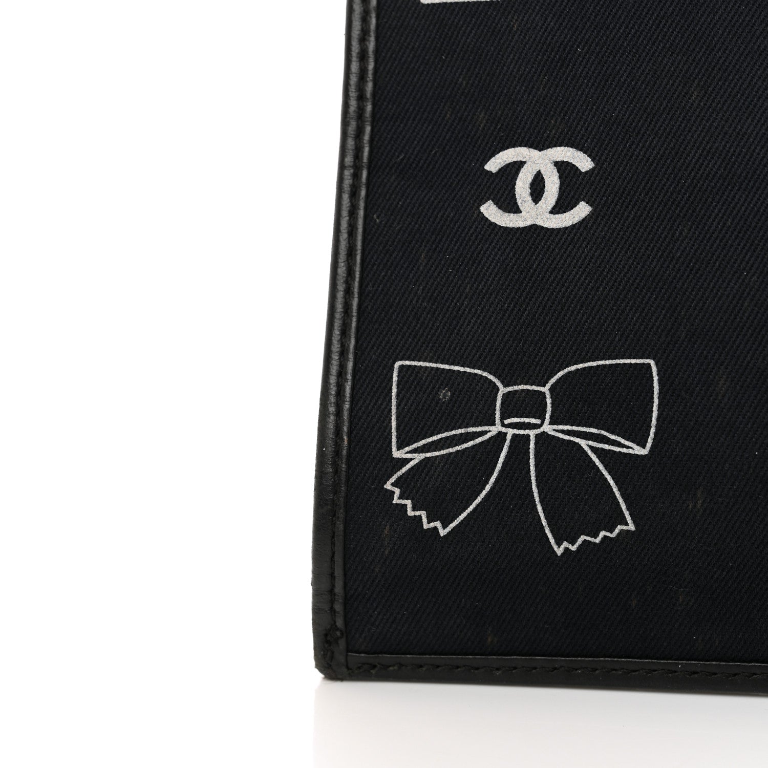 Chanel Canvas Coco Small Shopping Tote Black White 10 of 18