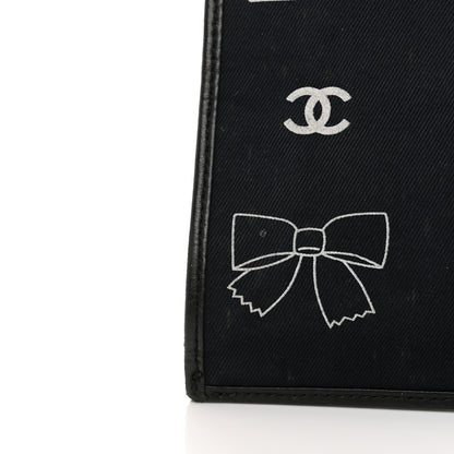 Chanel Canvas Coco Small Shopping Tote Black White 10 of 18