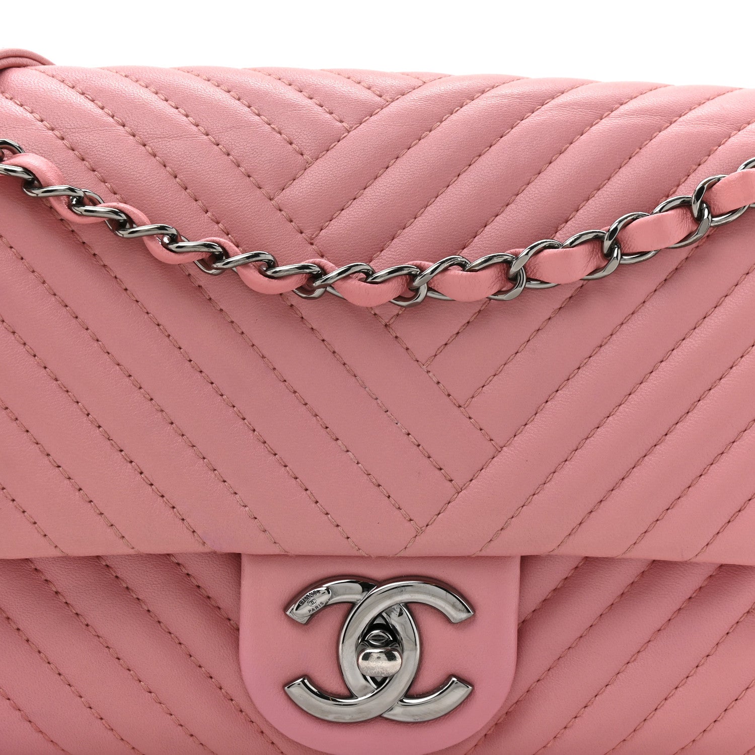 Chanel Lambskin Quilted Medium CC Crossing Flap Pink 8 of 11