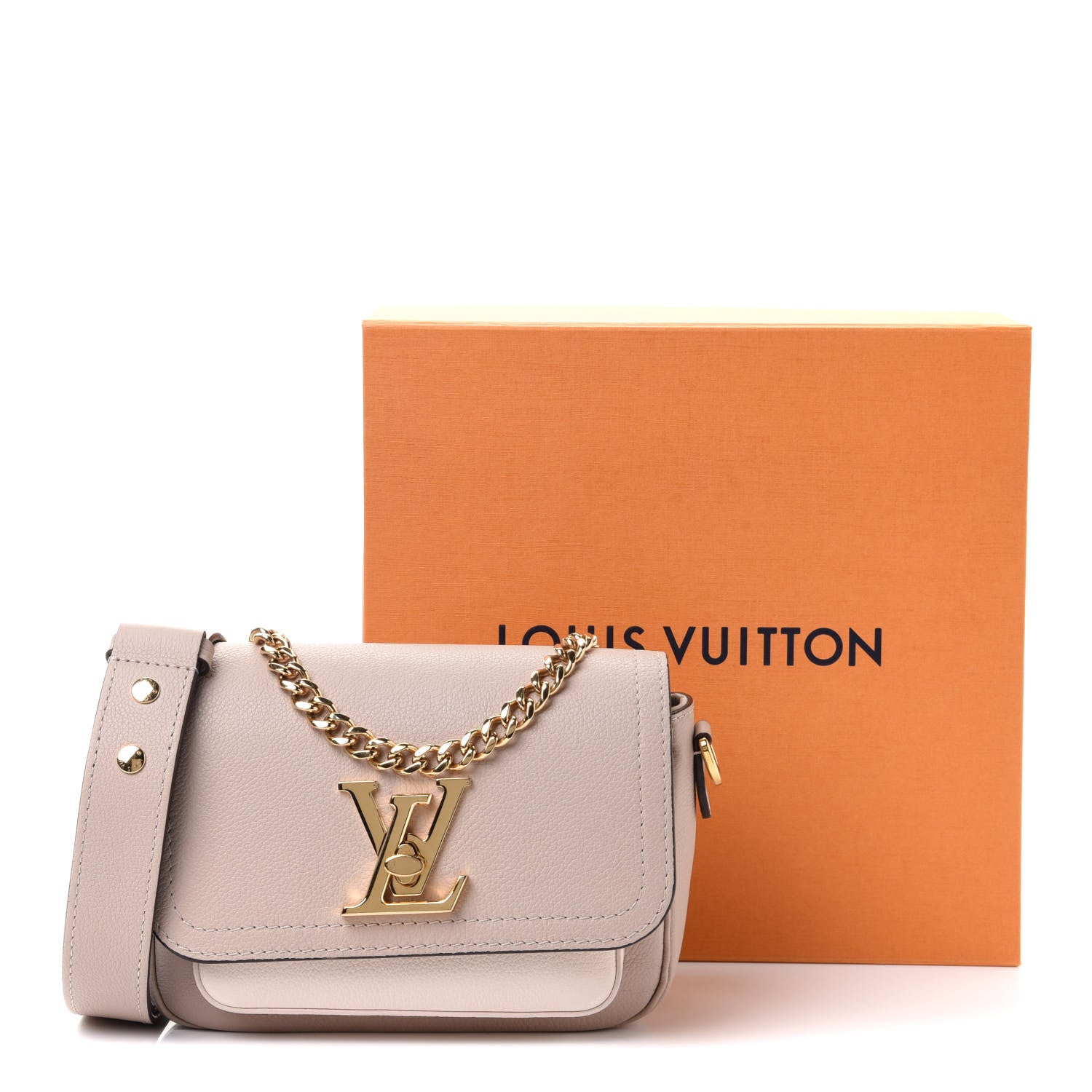 Louis Vuitton Grained Calfskin Lockme Tender Greige 10 of 10