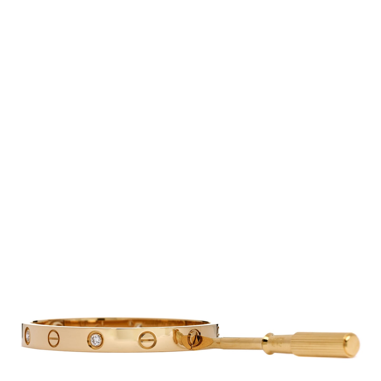 18K Yellow Gold 4 Diamond LOVE Bracelet 15