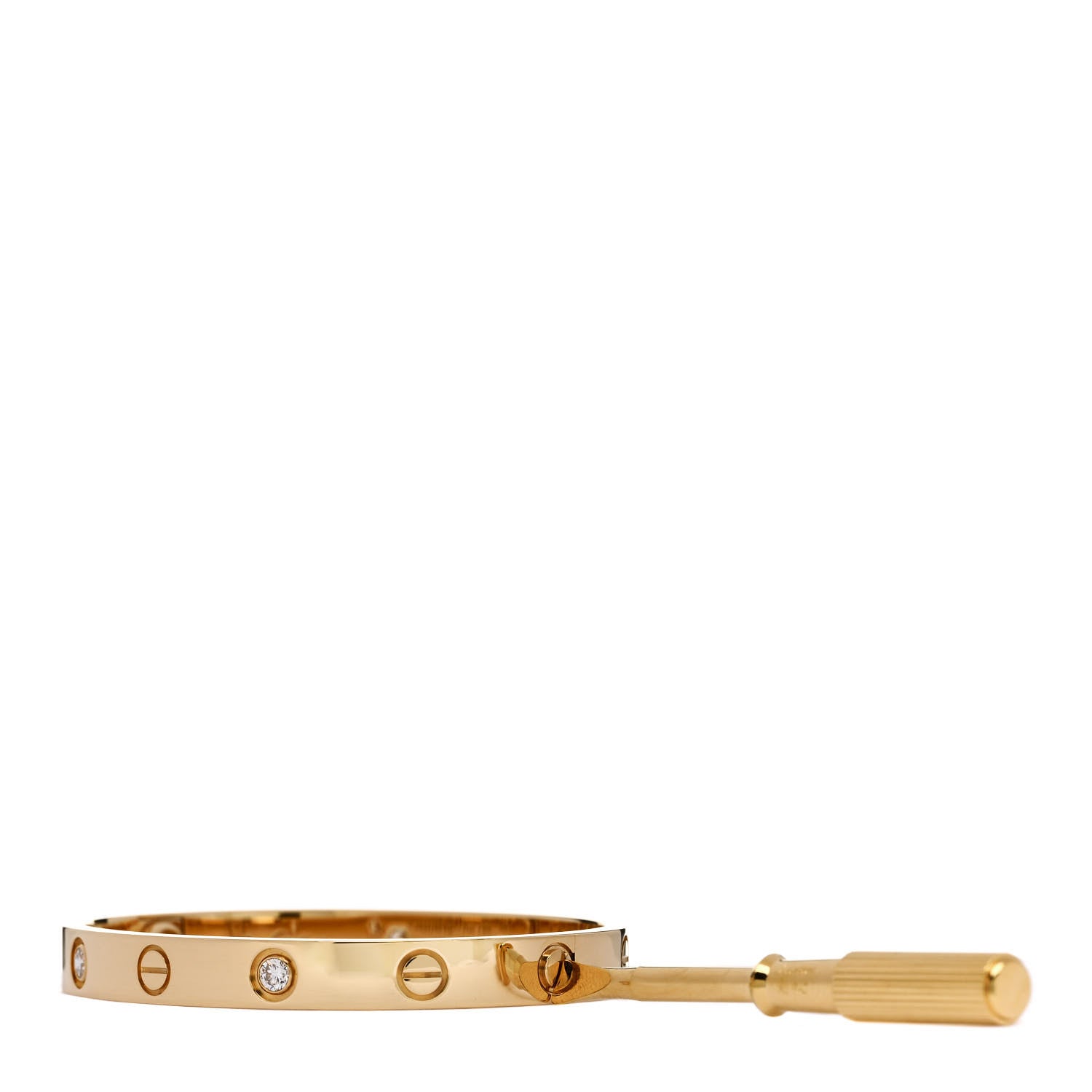 Cartier 18K Yellow Gold 4 Diamond LOVE Bracelet 15 3 of 9