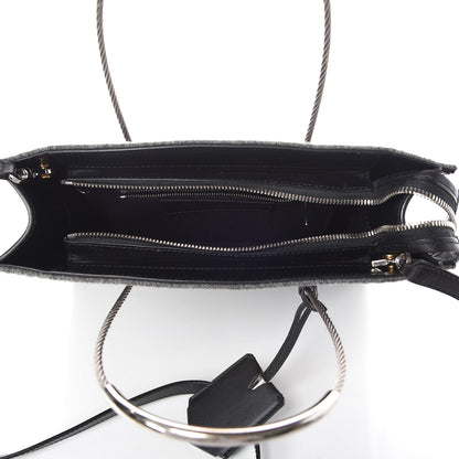 Balenciaga Crocodile Embossed Wool Small Cable Shopper Tote Grey 5 of 8