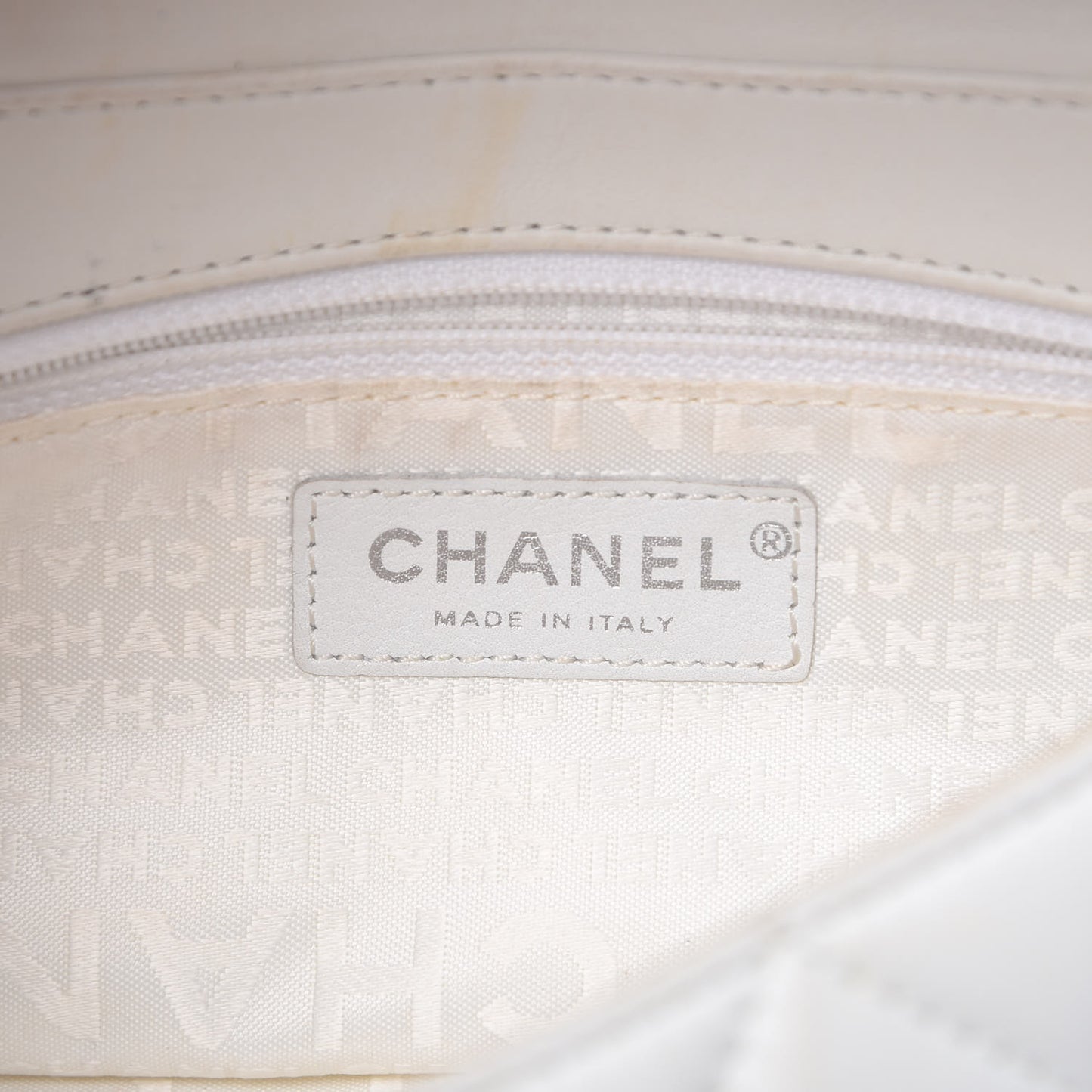 Lambskin Quilted Single Flap White