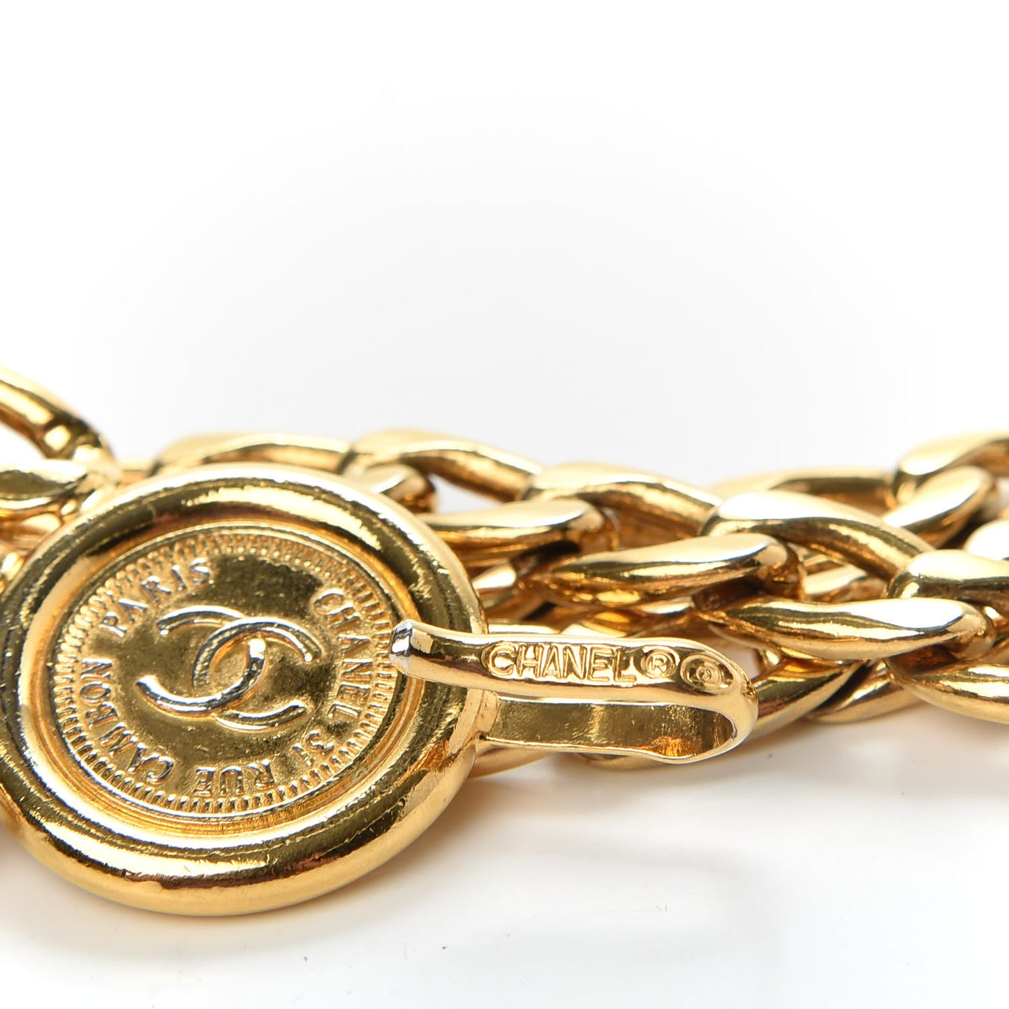 Chain CC Medallion Belt Gold