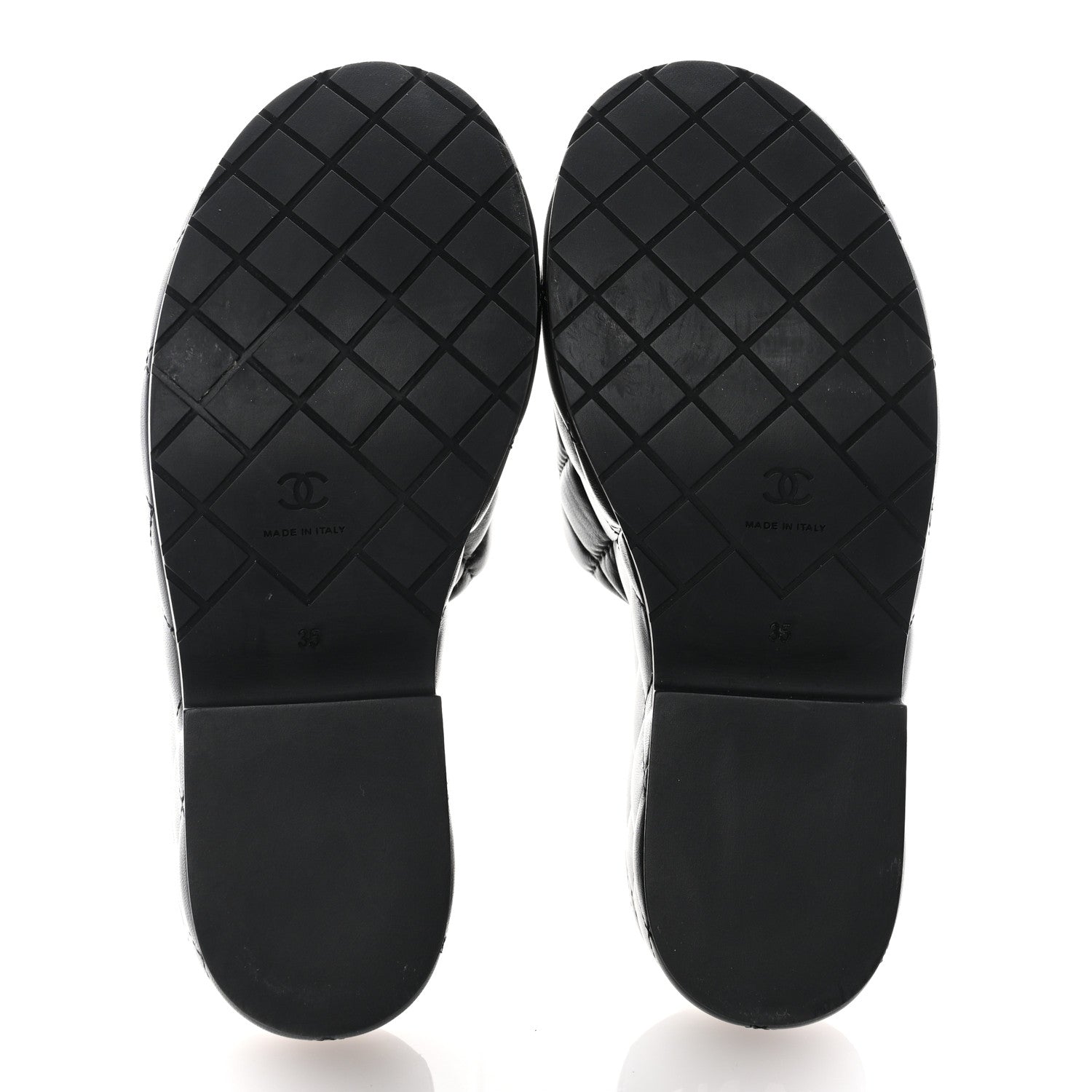 Chanel Lambskin Quilted CC Mules Wedge Sandals 35 Black 5 of 8