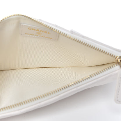 Chanel Caviar Quilted Classic Flat Wallet Pouch White 5 of 7