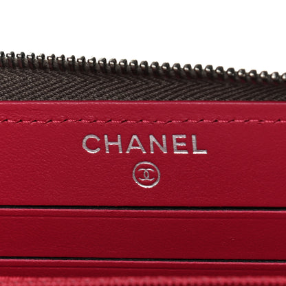 Chanel Aged Calfskin Quilted Small Gabrielle Zip Around Wallet Khaki 8 of 9