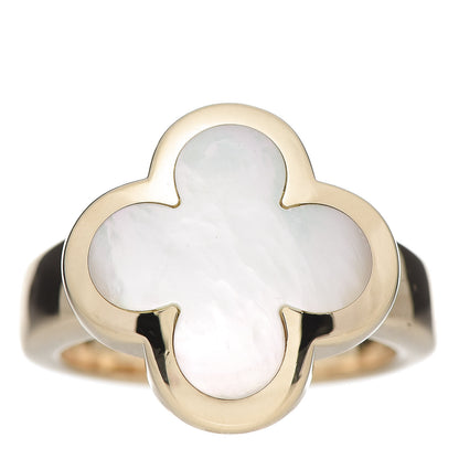 Van Cleef & Arpels 18K Yellow Gold Mother of Pearl Pure Alhambra Ring 50 5.25 1 of 7