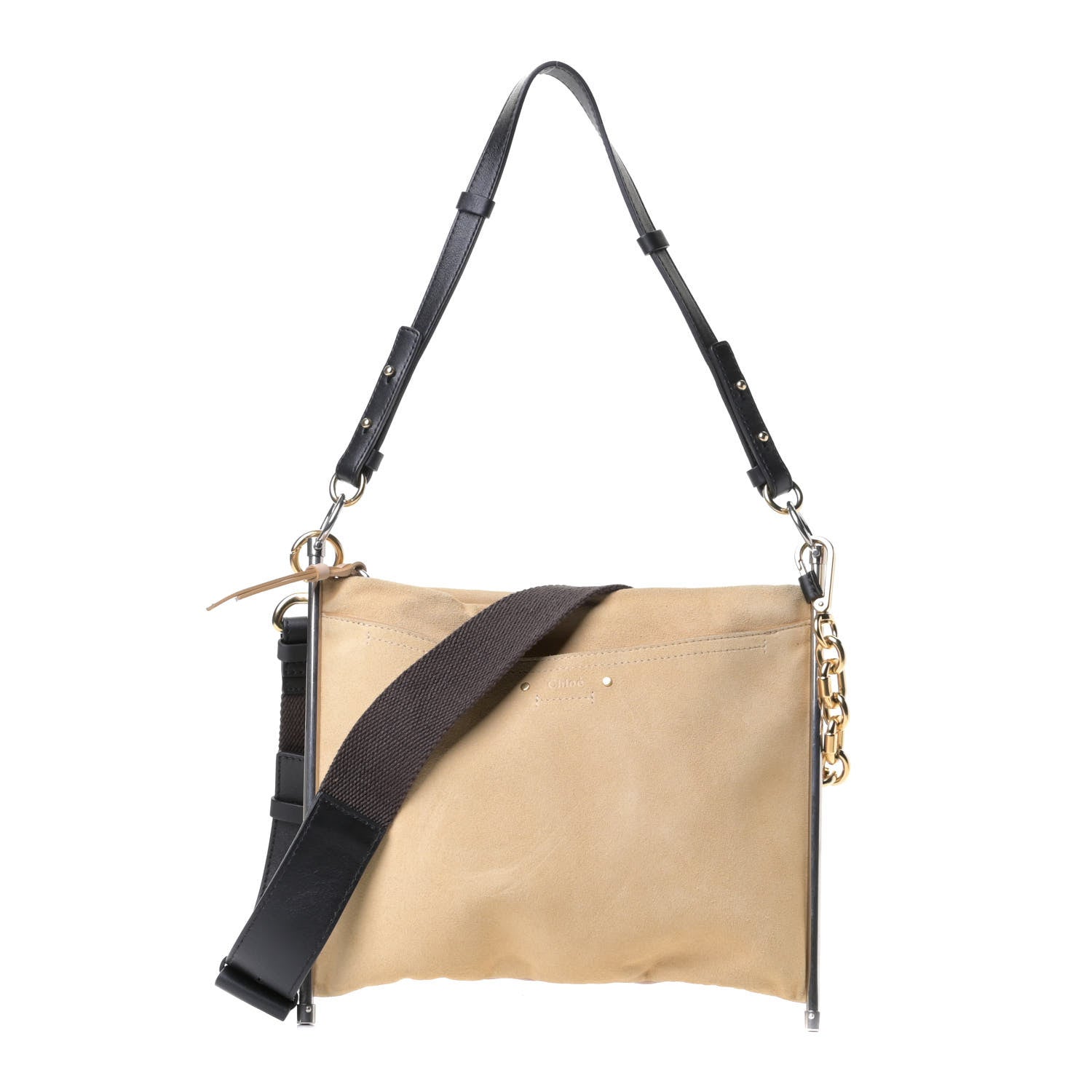 Chloe Suede Smooth Calfskin Medium Roy Bag Pearl Beige 1 of 8