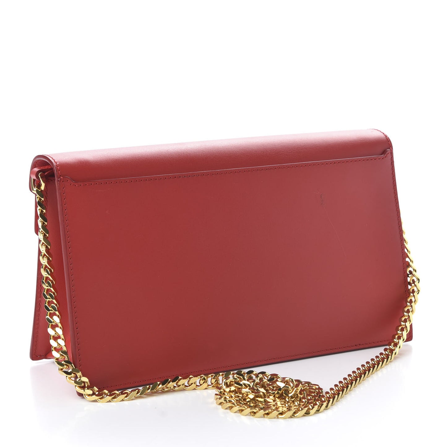 Calfskin Small TB Envelope Chain Clutch Bag Bright Red