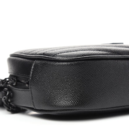 Saint Laurent Grain De Poudre Matelasse Monogram Mini Lou Camera Bag Black 8 of 10