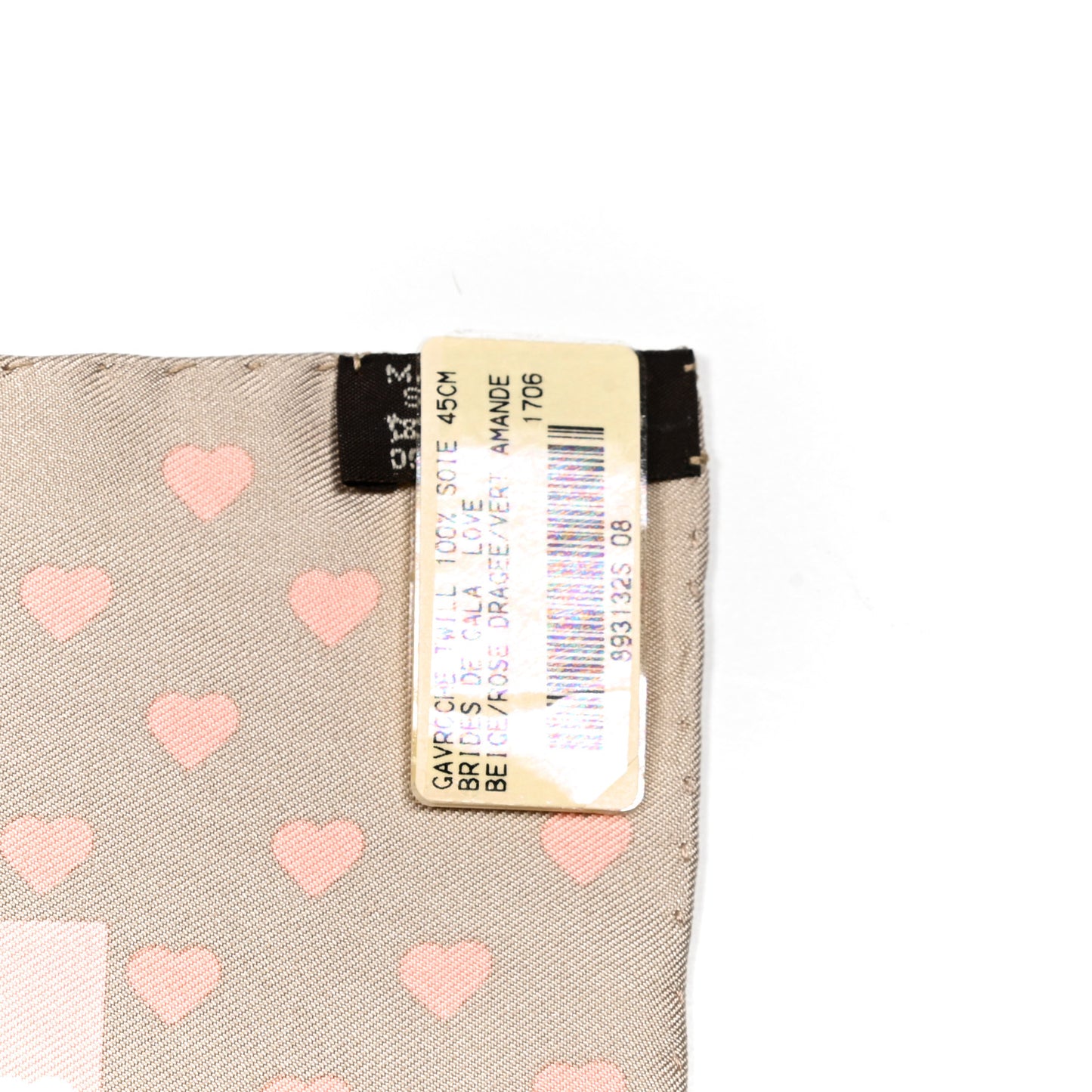 Silk Brides De Gala Love Pocket Square Beige Rose Dragee Vert Amande
