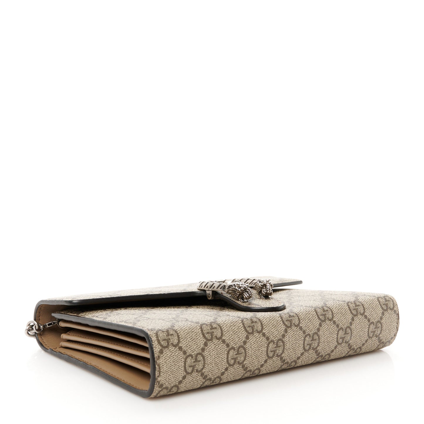 GG Supreme Monogram Mini Dionysus Chain Wallet Beige Taupe