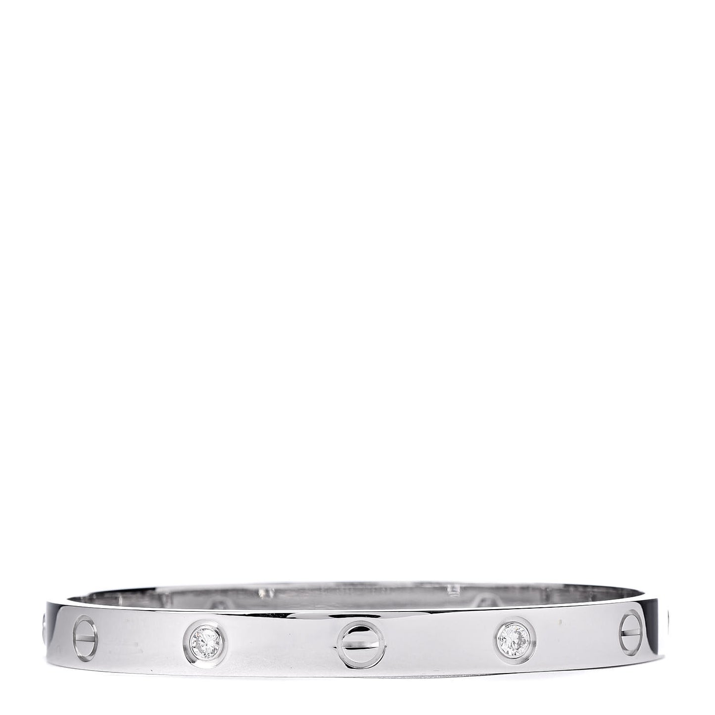 18K White Gold 4 Diamond LOVE Bracelet 17