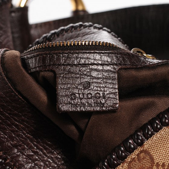 Monogram Large Horsebit Chain Hobo Dark Brown