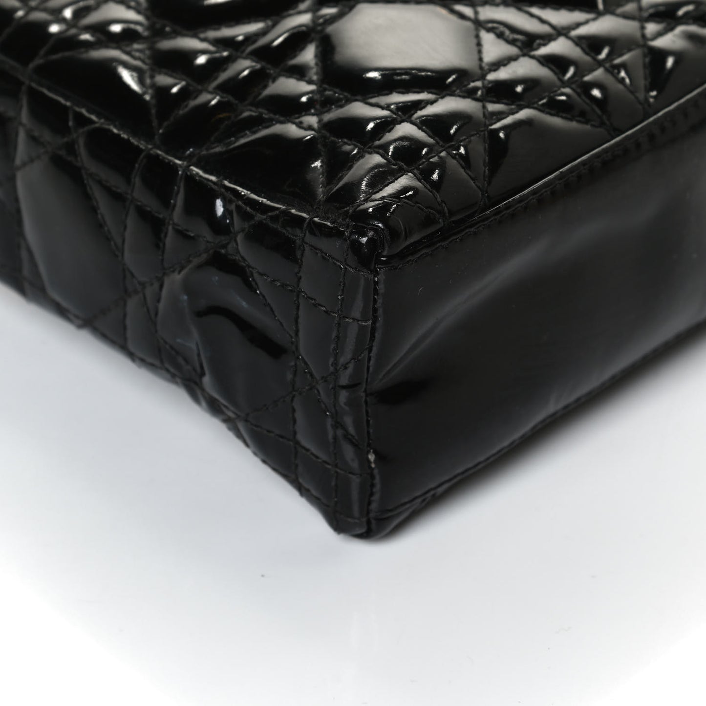 Patent Cannage Mini Lady Dior Black