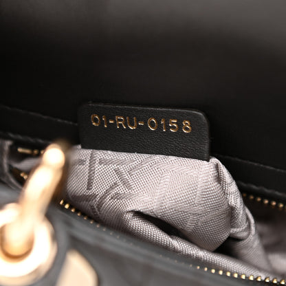 Christian Dior Lambskin Cannage Small Lucky Badges My Lady Dior Dark Grey 8 of 9
