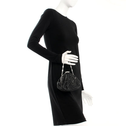 Judith Leiber Swarovski Crystal Kisslock Clutch Black Silver 2 of 10