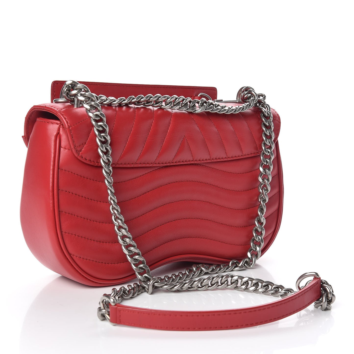 Calfskin New Wave Chain MM Ecarlate