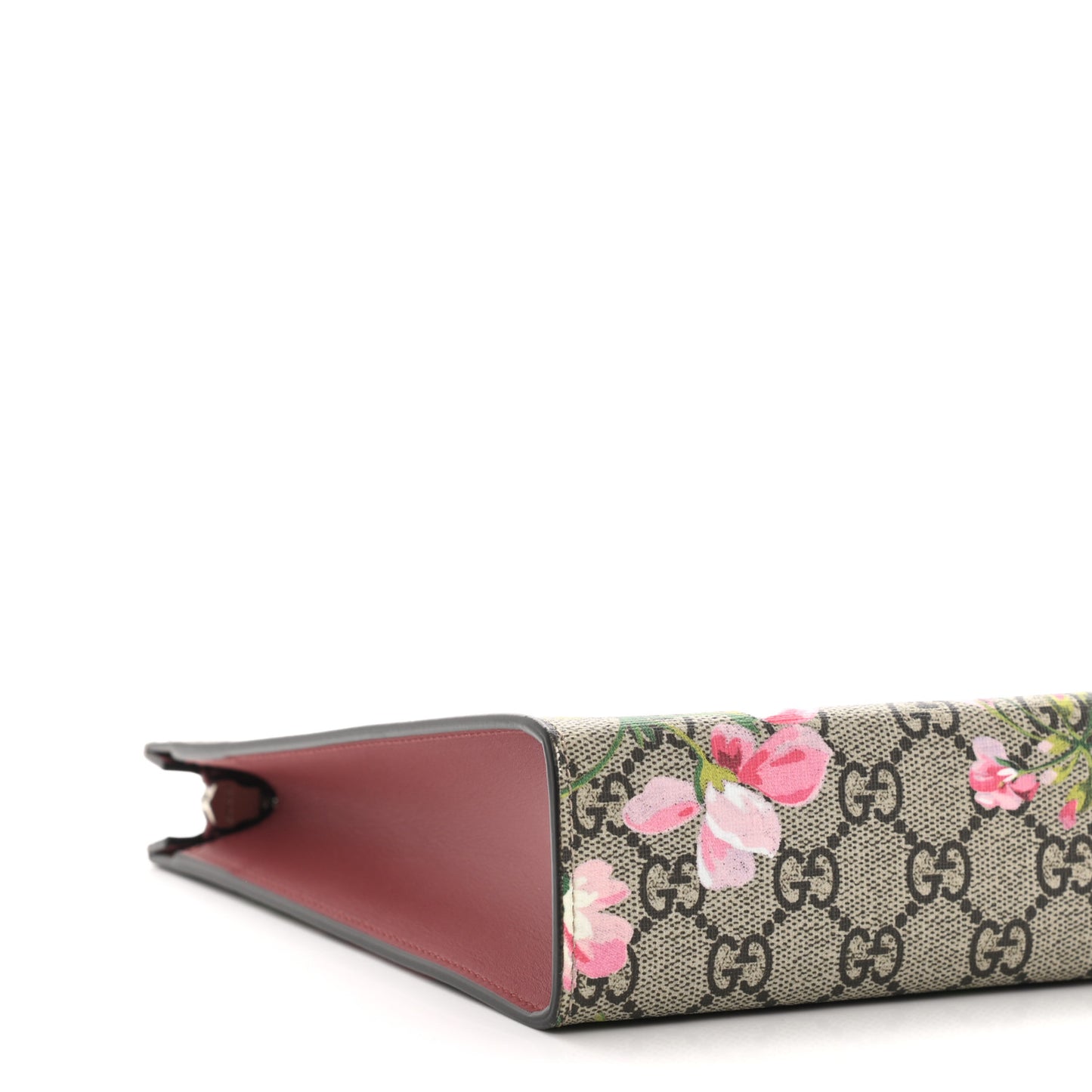 GG Supreme Monogram Blooms Large Cosmetic Case Beige Multicolor Dry Rose