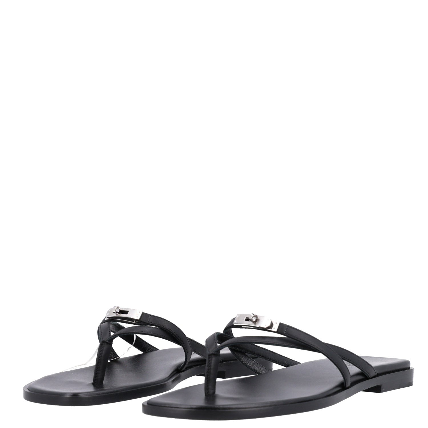 Hermes Calfskin Miss Sandals 39 Black 4 of 8