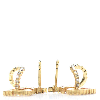 Christian Dior Crystal Clair D Lune Wrap Around Earrings Gold 3 of 6