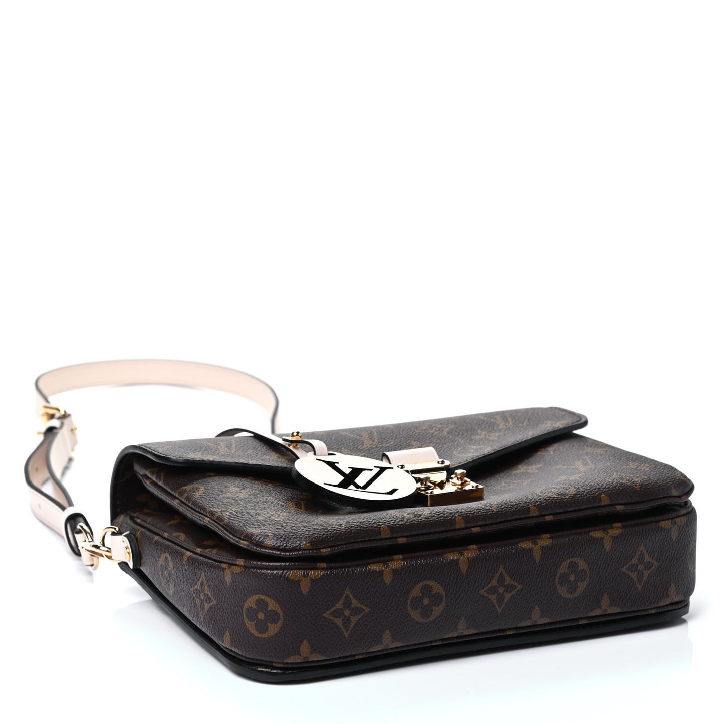 Monogram Braided Pochette Metis Creme Beige