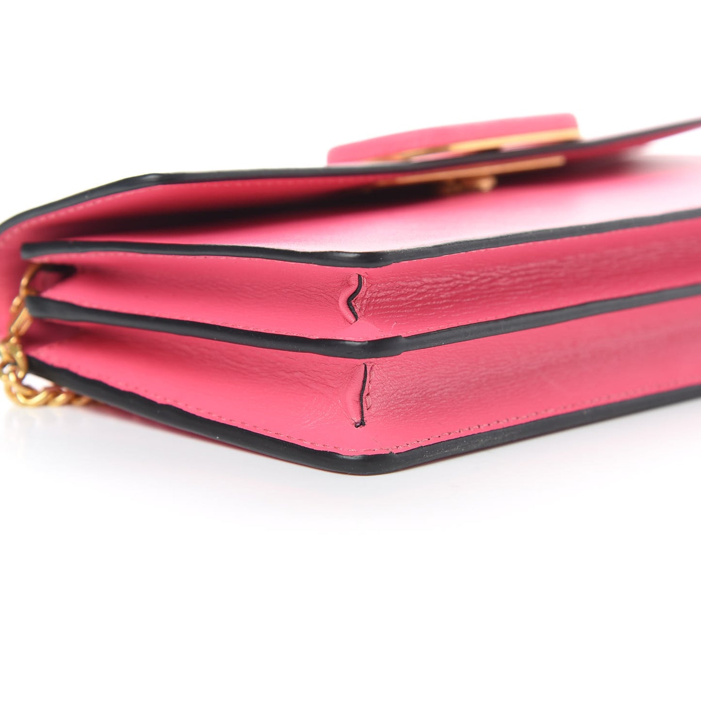 Smooth Calfksin Vlogo Wallet On Chain Feminine Pink