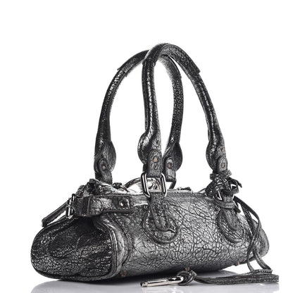 Chloe Metallic Pebbled Lambskin Small Paddington Satchel Silver 3 of 7
