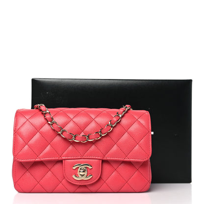 Chanel Caviar Quilted Mini Rectangular Flap Dark Pink 11 of 11