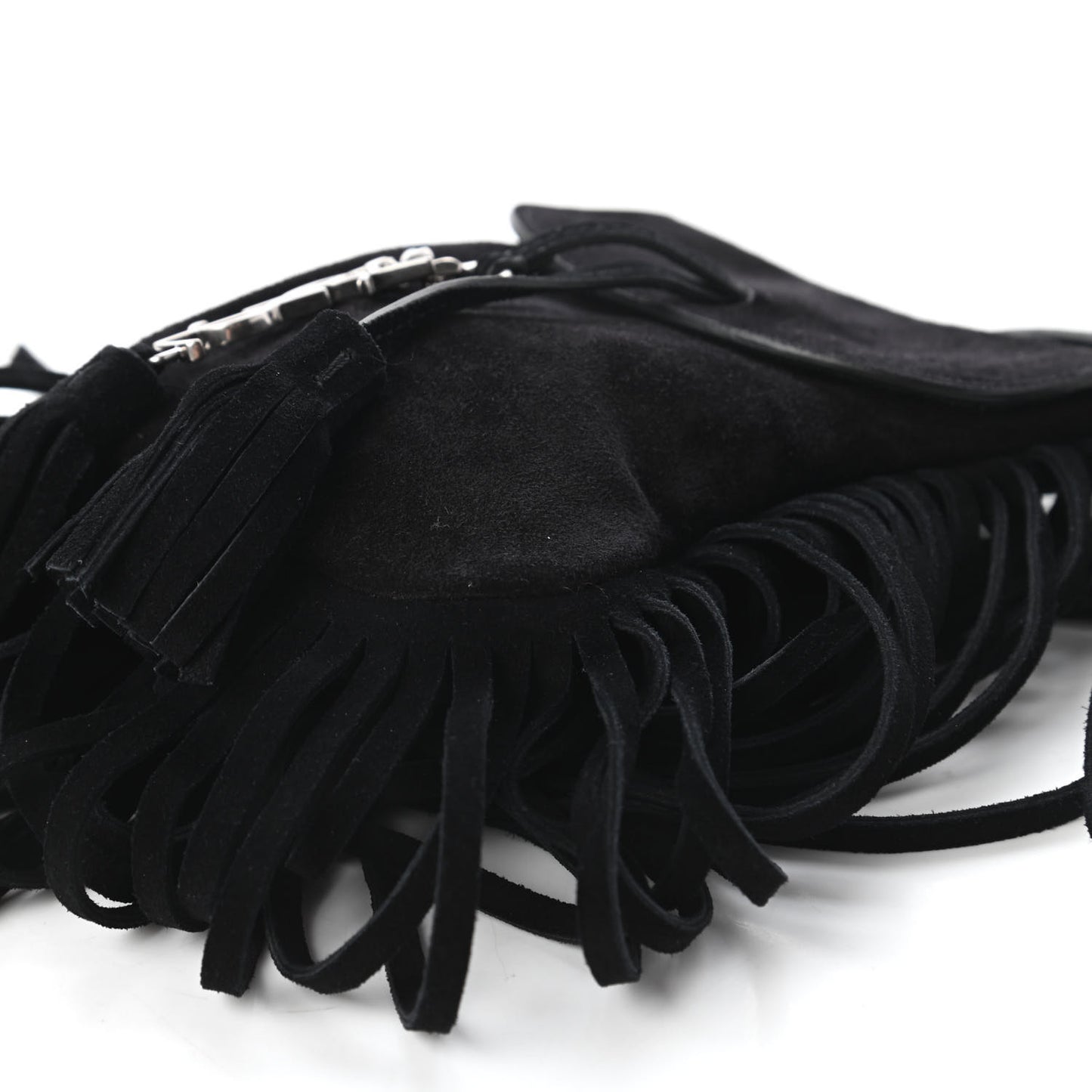 Suede Fringe Toy Monogram Anita Crossbody Bag Black