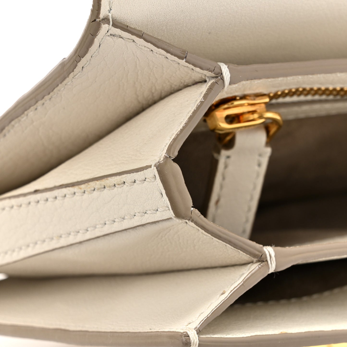 Goatskin Natalia Medium Shoulder Bag Chalk