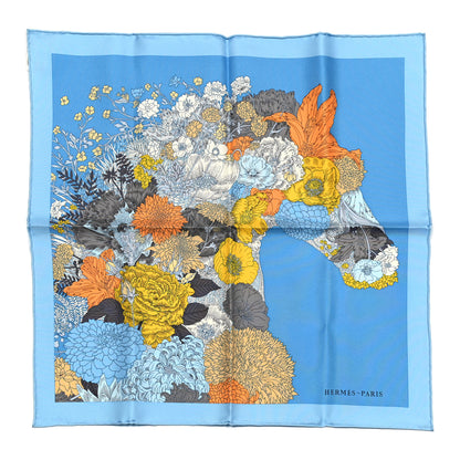 Hermes Silk Robe Legere Scarf 45 Bleu Orange Jaune 1 of 4