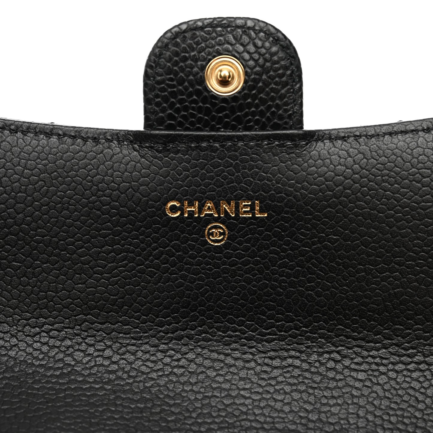 Caviar Quilted Long Flap Wallet Black